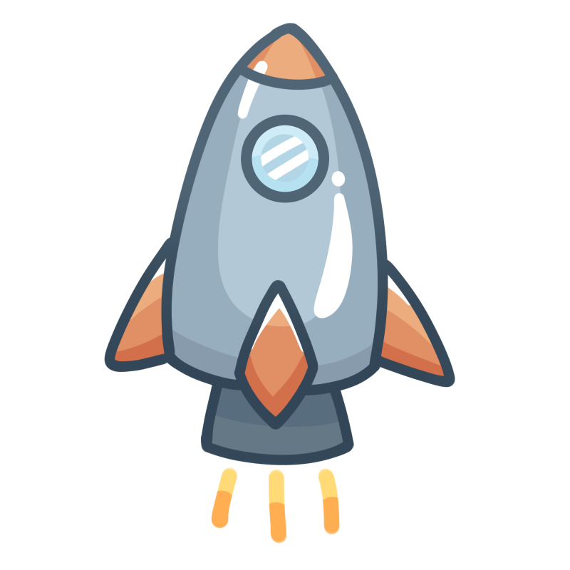 A cool rocket ship. Click it to go back to the top of the page!