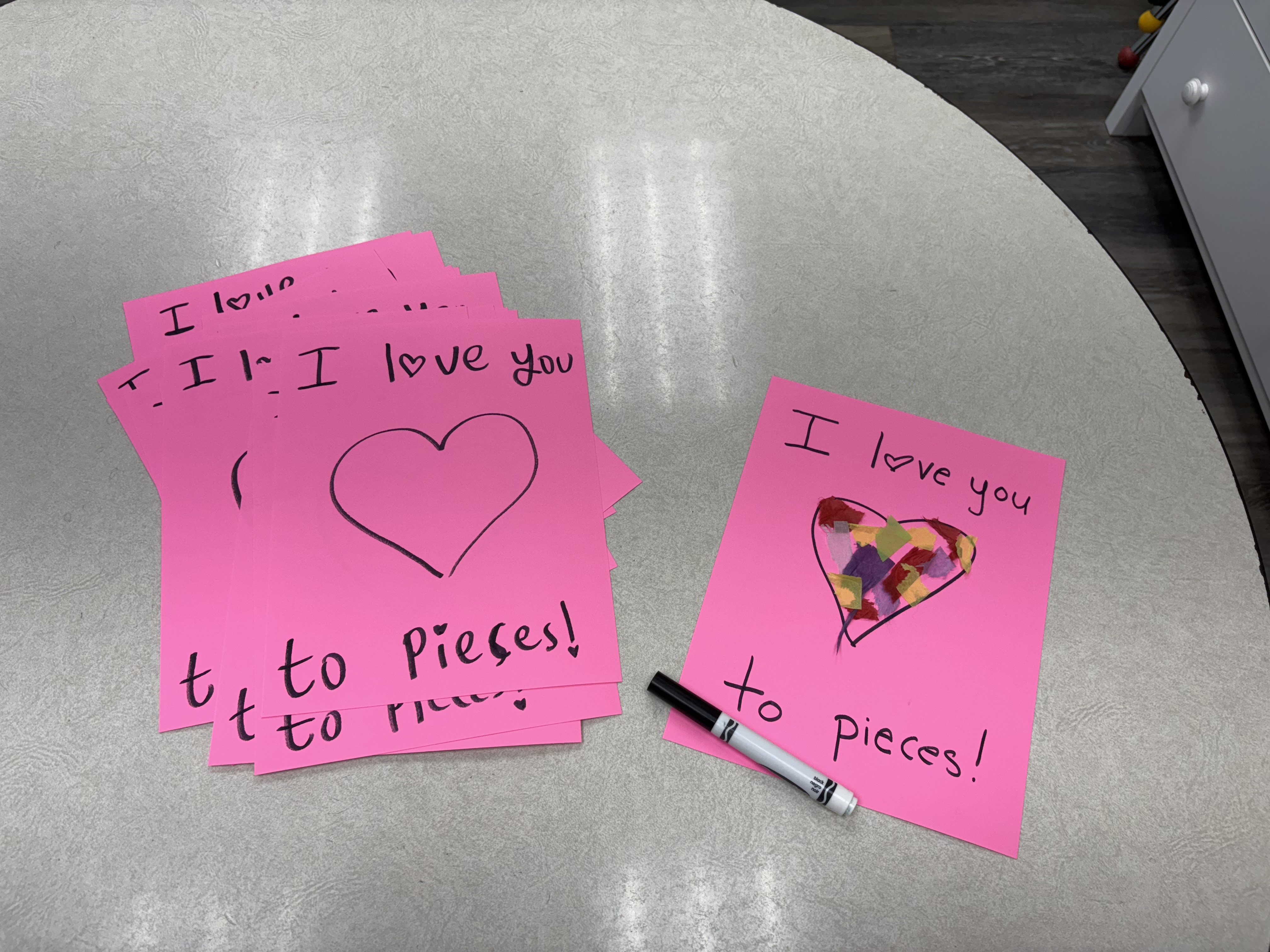 An art project from one of their lessons for Mother's Day.